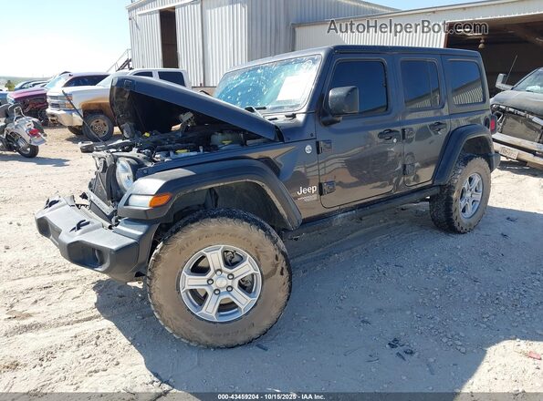 1C4HJXDG8KW568898 2019 JEEP WRANGLER UNLIMITED Gray წინა მარცხენა ხედი სამი მეოთხედიდან