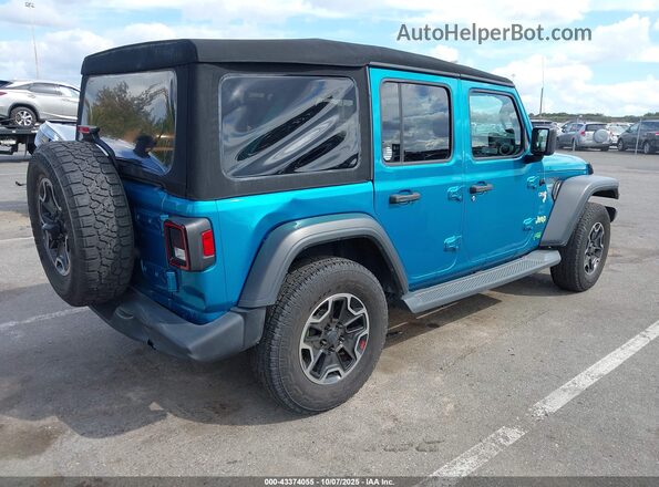 1C4HJXDN1LW111074 2020 JEEP WRANGLER UNLIMITED Бирюзовый Задняя правая четверть