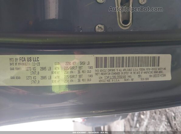 1C4PJLCB5LD556103 2020 JEEP CHEROKEE Blue Vista del compartimento del motor