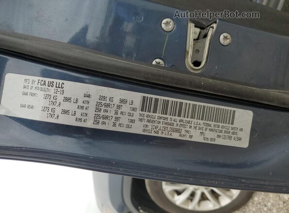 1C4PJLCB7LD569662 2020 JEEP CHEROKEE Синий Панорамный вид салона 360°