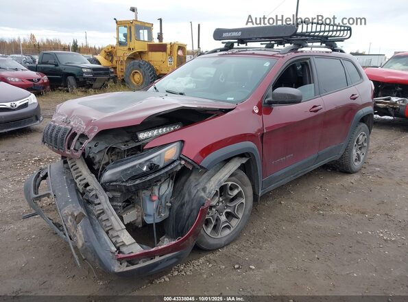 1C4PJMBX2LD531372 2020 JEEP CHEROKEE Maroon Առջևի ձախ երեք քառորդ տեսարան