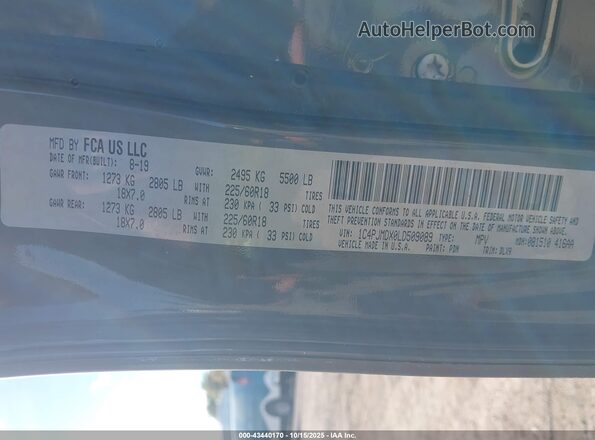 1C4PJMDX0LD509089 2020 JEEP CHEROKEE Серый Вид подкапотного пространства