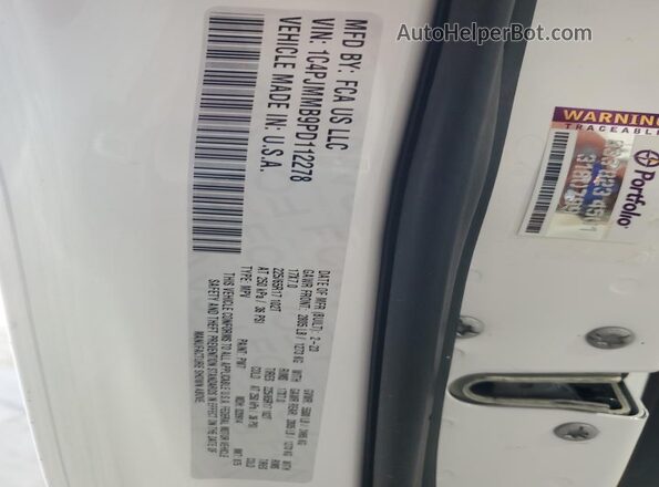 1C4PJMMB9PD112278 2023 JEEP CHEROKEE White Vista de la etiqueta del VIN