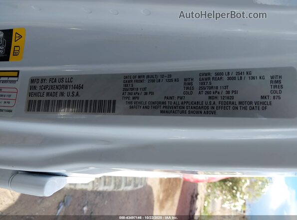 1C4PJXEN3RW114464 2024 JEEP WRANGLER Белый Вид подкапотного пространства