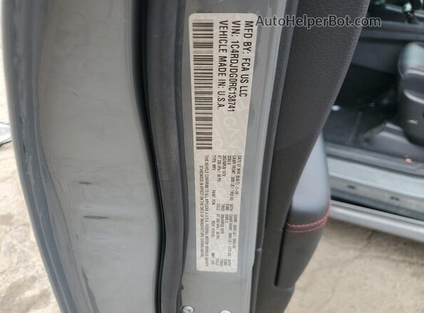 1C4RDJDG0RC138741 2024 DODGE DURANGO Gray VIN კოდის სტიკერის ხედი