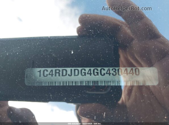 1C4RDJDG4GC430440 2016 DODGE DURANGO Black Вид підкапотного простору