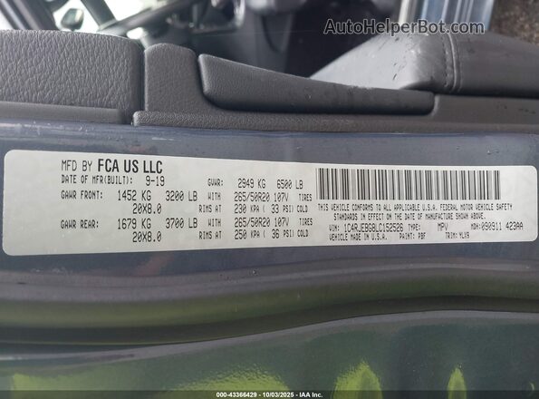 1C4RJEBG8LC152526 2020 JEEP GRAND CHEROKEE Light Blue Вид підкапотного простору