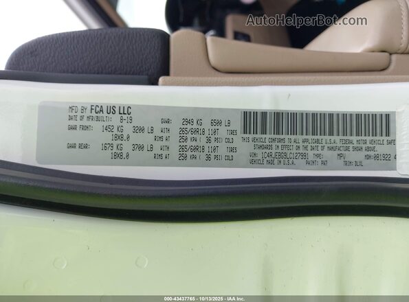1C4RJEBG9LC127991 2020 JEEP GRAND CHEROKEE White Widok komory silnika