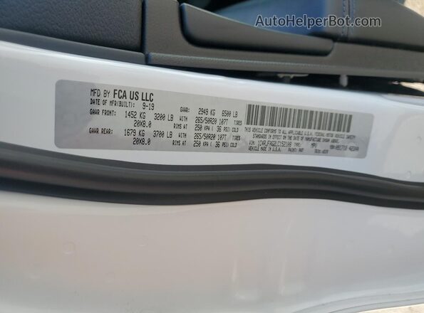 1C4RJFAG2LC152108 2020 JEEP GRAND White Vista de la etiqueta del VIN