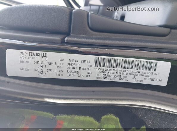 1C4RJFAG2LC250443 2020 JEEP GRAND CHEROKEE Black Вид підкапотного простору