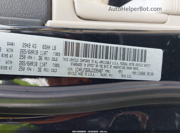 1C4RJFBG8JC235487 2018 JEEP GRAND CHEROKEE Black 