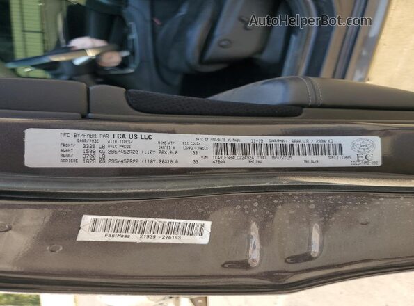 1C4RJFN94LC224924 2020 JEEP GRAND Gray VIN sticker view