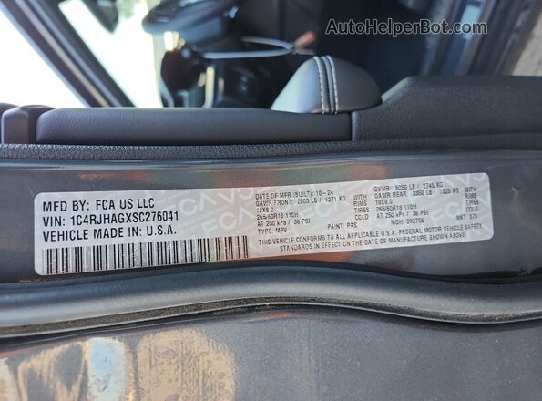 1C4RJHAGXSC276041 2025 JEEP GRAND Charcoal Вид підкапотного простору