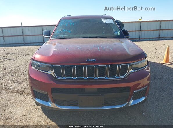 1C4RJKBG2N8530098 2022 JEEP GRAND CHEROKEE L Maroon Вид щитка приладів