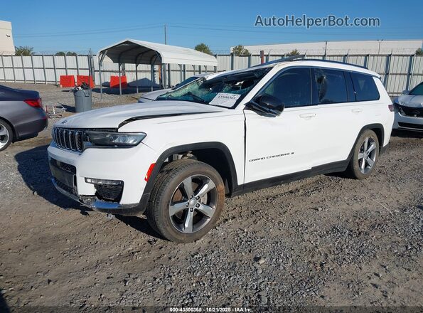 1C4RJKBGXM8103850 2021 JEEP GRAND CHEROKEE L White წინა მარცხენა ხედი სამი მეოთხედიდან