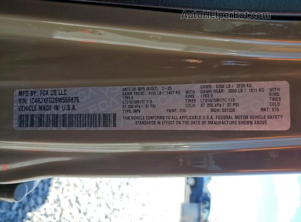 1C4RJXFG2SW556876 2025 JEEP WRANGLER Green 