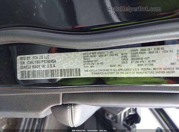 1C4RJYB67P8788954 2023 JEEP GRAND CHEROKEE 4XE Black Engine compartment view