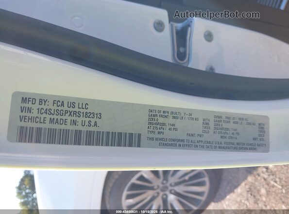 1C4SJSGPXRS182313 2024 JEEP GRAND WAGONEER L White Vista del compartimento del motor