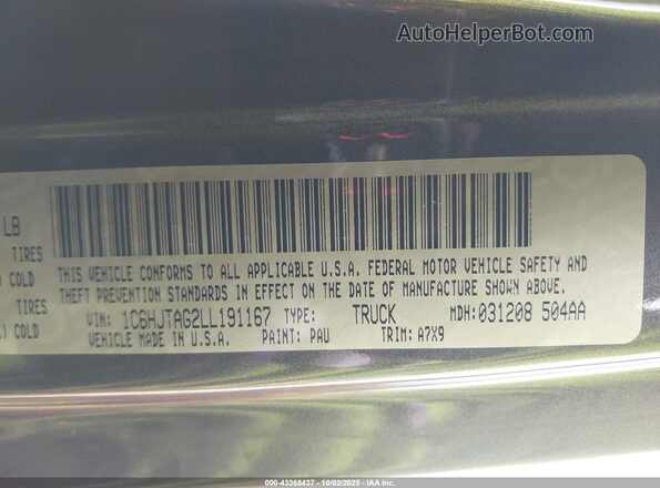1C6HJTAG2LL191167 2020 JEEP GLADIATOR Серый Вид подкапотного пространства