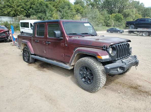 1C6JJTAM0ML526872 2021 JEEP GLADIATOR Burgundy Delantero derecho