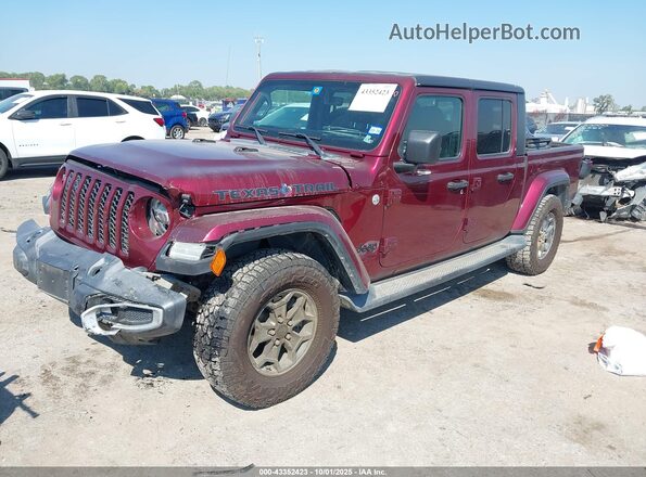 1C6JJTAM8ML603908 2021 JEEP GLADIATOR Maroon Vista tres cuartos delantera izquierda