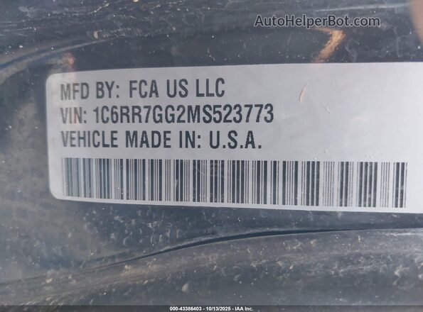 1C6RR7GG2MS523773 2021 RAM 1500 CLASSIC Черный Вид подкапотного пространства