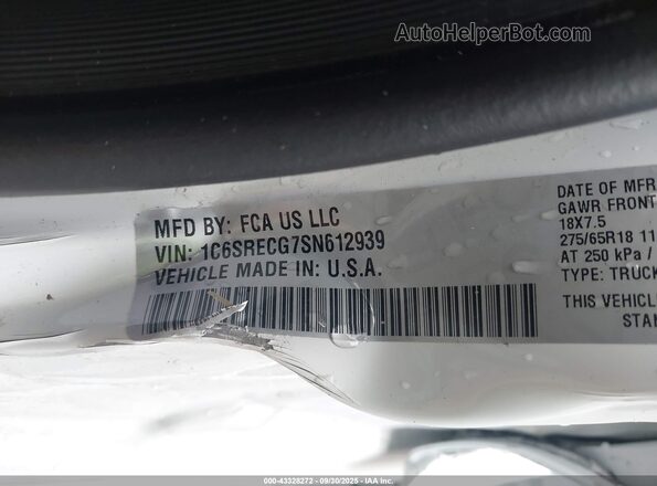 1C6SRECG7SN612939 2025 RAM 1500 White 
