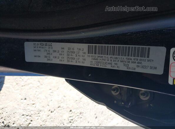 1C6SRFBT2LN214446 2020 RAM 1500 Black Vista del compartimento del motor
