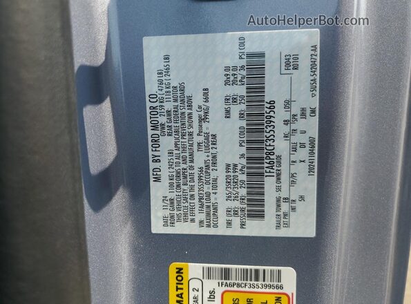 1FA6P8CF3S5399566 2025 FORD MUSTANG Silver 