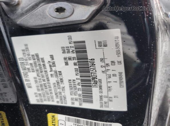 1FA6P8CF7L5176416 2020 FORD MUSTANG Black VIN կոդի պիտակի տեսք