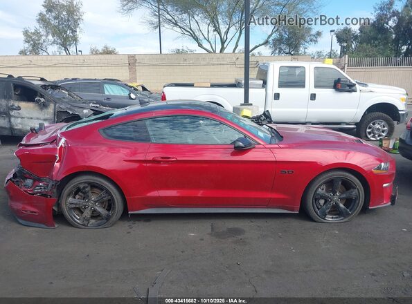 1FA6P8CFXM5113621 2021 FORD MUSTANG Бордовый Вид задней части салона