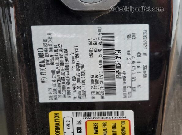 1FA6P8TH3R5135694 2024 FORD MUSTANG Black Вид підкапотного простору