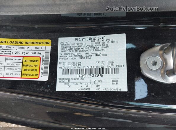 1FA6P8TH7S5113820 2025 FORD MUSTANG Black Engine compartment view