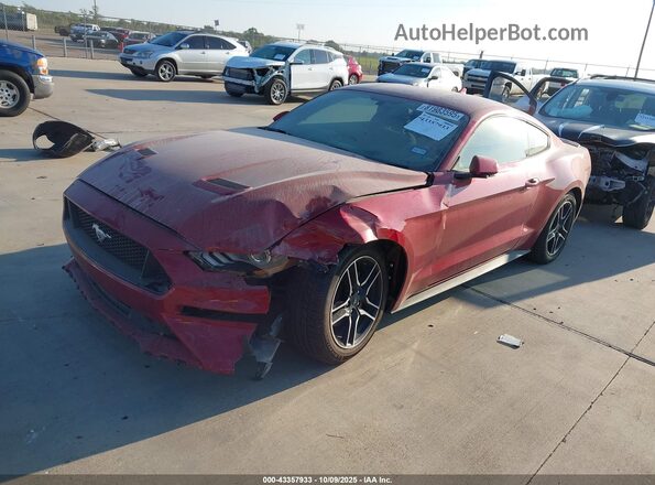 1FA6P8TH8L5169766 2020 FORD MUSTANG Red წინა მარცხენა ხედი სამი მეოთხედიდან