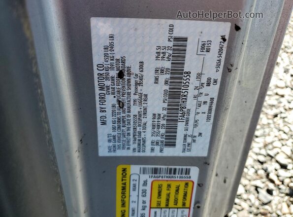 1FA6P8THXR5105558 2024 FORD MUSTANG Silver Vista del compartimento del motor
