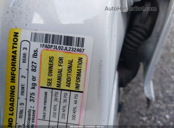 1FADP3L92JL232467 2018 FORD FOCUS ST White ძრავის განყოფილების ხედი