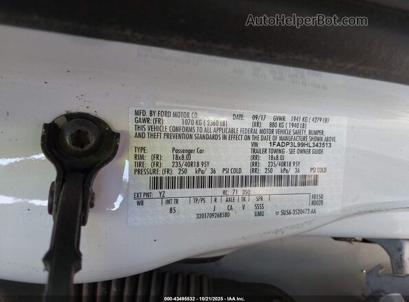 1FADP3L99HL343513 2017 FORD FOCUS ST White Engine compartment view