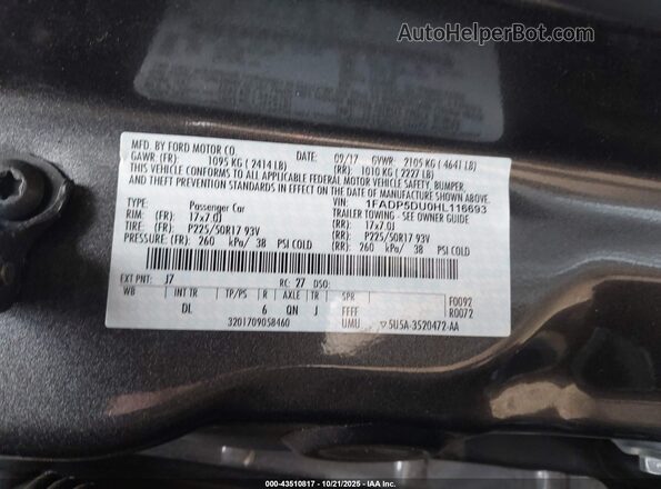 1FADP5DU0HL116693 2017 FORD C-MAX HYBRID Gray Widok komory silnika