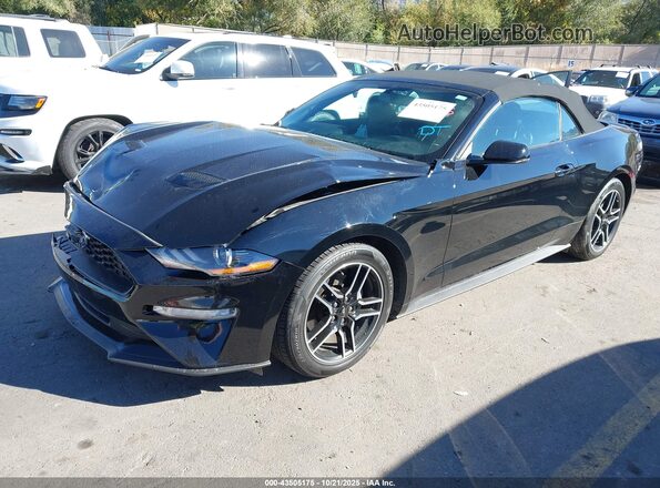 1FATP8UH3L5135056 2020 FORD MUSTANG Black Առջևի ձախ երեք քառորդ տեսարան