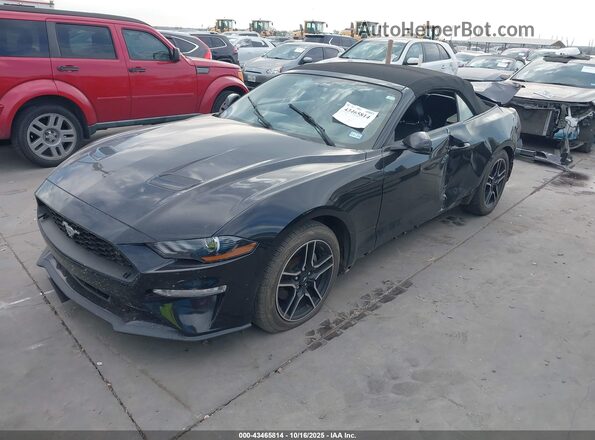 1FATP8UH6L5185496 2020 FORD MUSTANG Black წინა მარცხენა ხედი სამი მეოთხედიდან