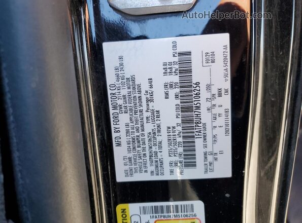 1FATP8UH7M5106256 2021 FORD MUSTANG Black Շարժիչի բաժամունքի տեսք