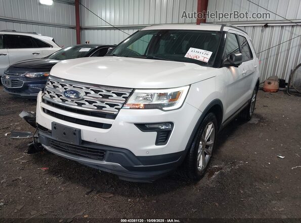 1FM5K7D80KGB03451 2019 FORD FORD EXPLORER White წინა მარცხენა ხედი სამი მეოთხედიდან