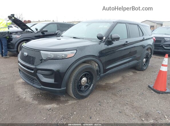 1FM5K8ABXMGA64862 2021 FORD POLICE INTERCEPTOR Black Առջևի ձախ երեք քառորդ տեսարան