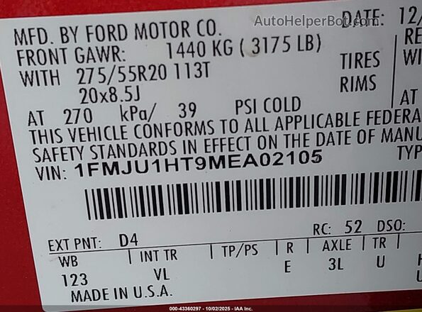 1FMJU1HT9MEA02105 2021 FORD EXPEDITION Gray Вид підкапотного простору