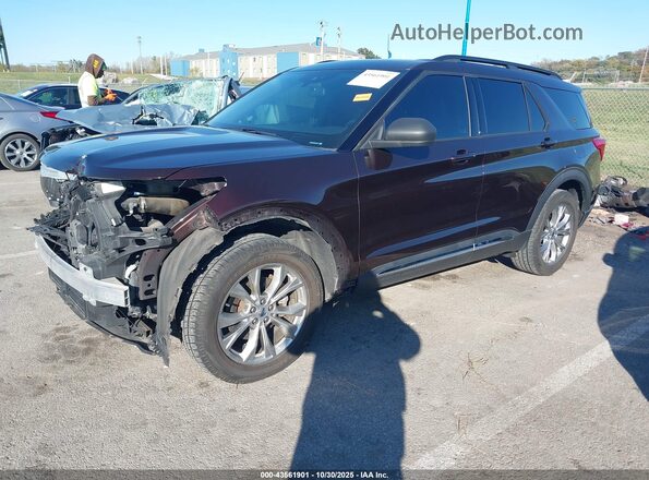 1FMSK8DH5LGA37232 2020 FORD FORD EXPLORER Burgundy წინა მარცხენა ხედი სამი მეოთხედიდან