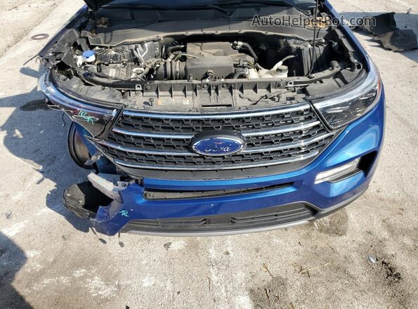 1FMSK8DH9LGD14190 2020 FORD FORD EXPLORER Blue ძრავის განყოფილების ხედი