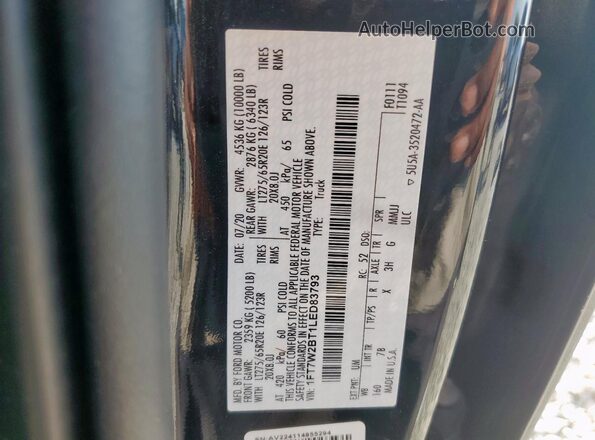 1FT7W2BT1LED83793 2020 FORD F250 Черный Вид подкапотного пространства