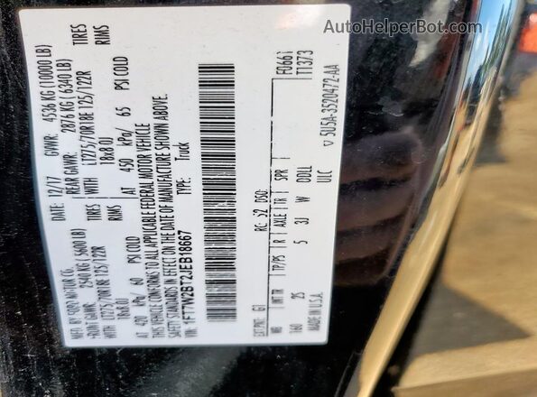 1FT7W2BT2JEB18667 2018 FORD F250 Black 