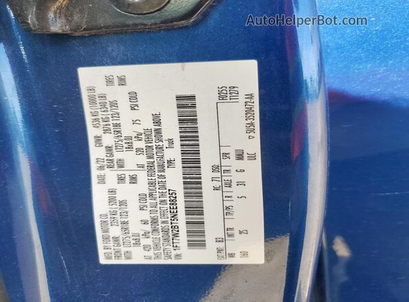 1FT7W2BT5NEE88257 2022 FORD F250 Blue 