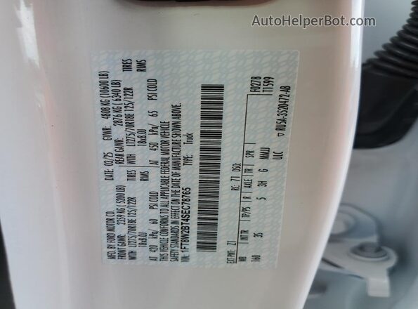 1FT8W2BT4SEC78765 2025 FORD F250 White ძრავის განყოფილების ხედი